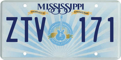 MS license plate ZTV171