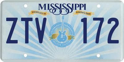 MS license plate ZTV172
