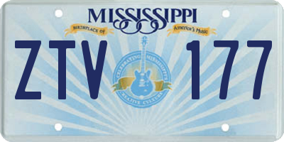 MS license plate ZTV177