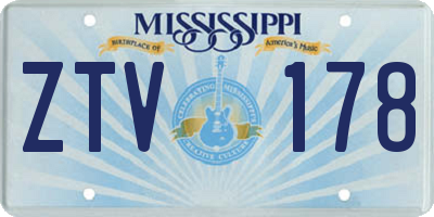 MS license plate ZTV178