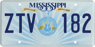 MS license plate ZTV182