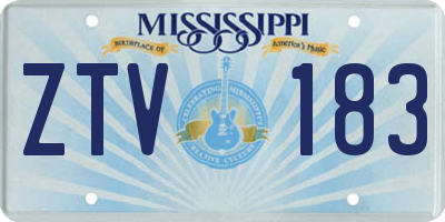 MS license plate ZTV183