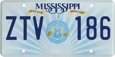 MS license plate ZTV186