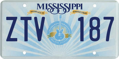 MS license plate ZTV187