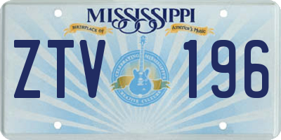 MS license plate ZTV196