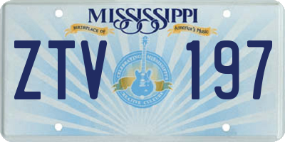 MS license plate ZTV197