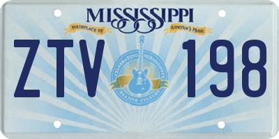 MS license plate ZTV198