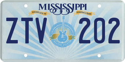 MS license plate ZTV202