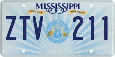 MS license plate ZTV211