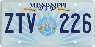 MS license plate ZTV226