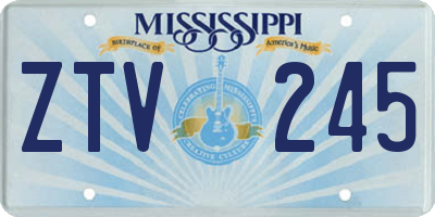 MS license plate ZTV245