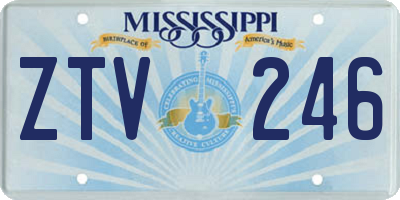 MS license plate ZTV246