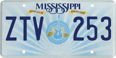 MS license plate ZTV253