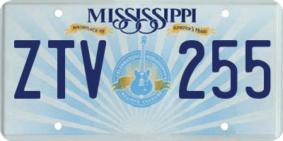 MS license plate ZTV255