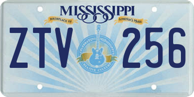 MS license plate ZTV256