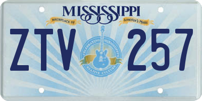 MS license plate ZTV257