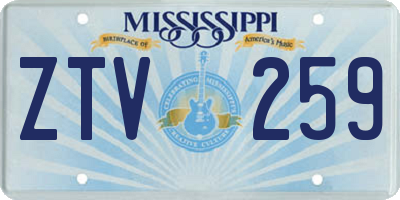 MS license plate ZTV259
