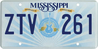 MS license plate ZTV261