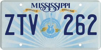 MS license plate ZTV262