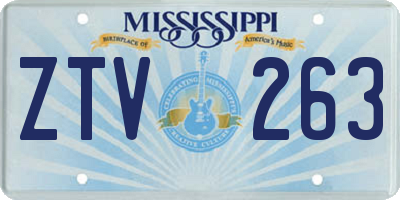 MS license plate ZTV263