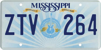 MS license plate ZTV264