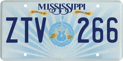 MS license plate ZTV266