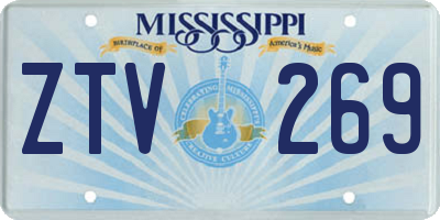 MS license plate ZTV269