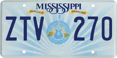 MS license plate ZTV270