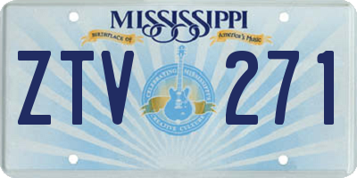 MS license plate ZTV271