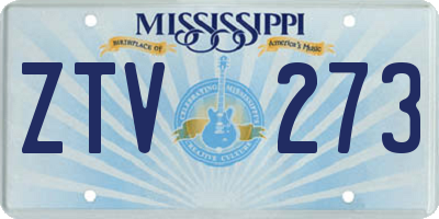 MS license plate ZTV273