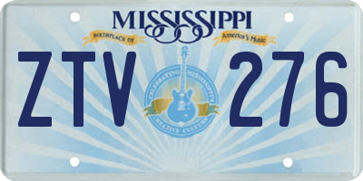 MS license plate ZTV276