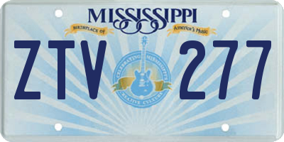 MS license plate ZTV277