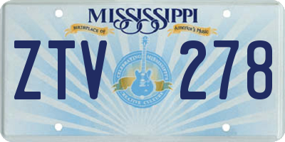 MS license plate ZTV278