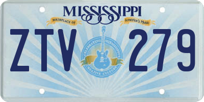 MS license plate ZTV279