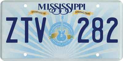MS license plate ZTV282