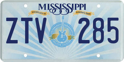 MS license plate ZTV285