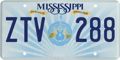 MS license plate ZTV288