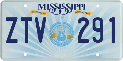 MS license plate ZTV291