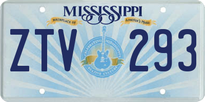 MS license plate ZTV293