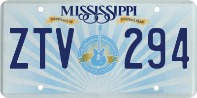 MS license plate ZTV294