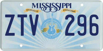 MS license plate ZTV296