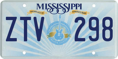 MS license plate ZTV298