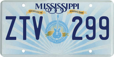 MS license plate ZTV299