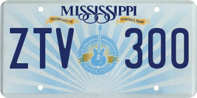 MS license plate ZTV300