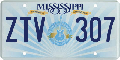 MS license plate ZTV307
