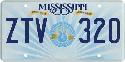 MS license plate ZTV320