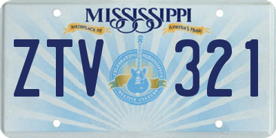 MS license plate ZTV321