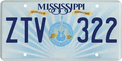 MS license plate ZTV322