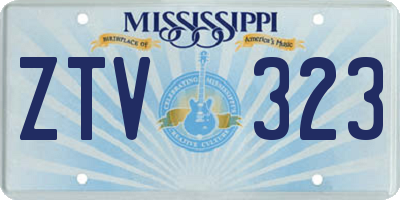 MS license plate ZTV323
