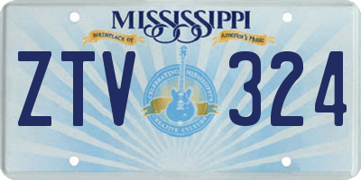 MS license plate ZTV324